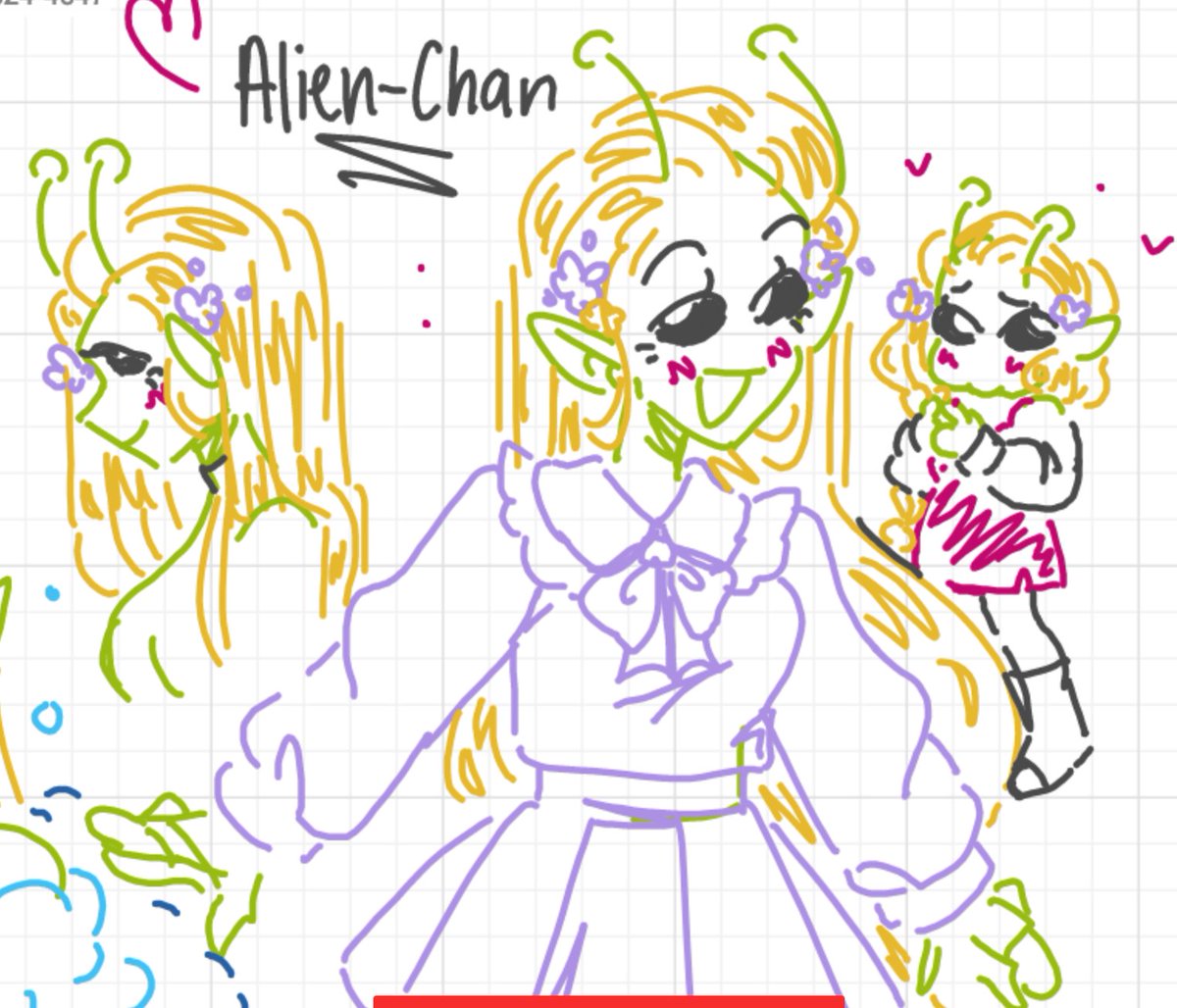 I drew alien-chan again to see my art progress