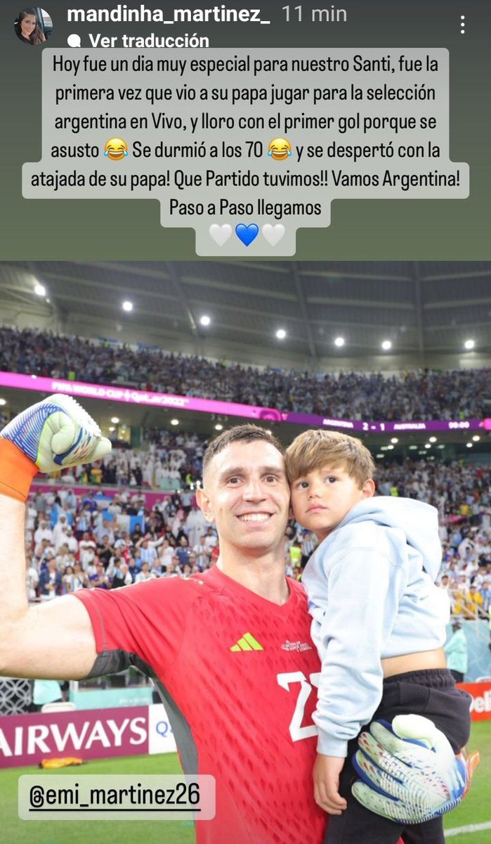 El Dibu le pudo hace' upa al hijo EN LA CANCHA.