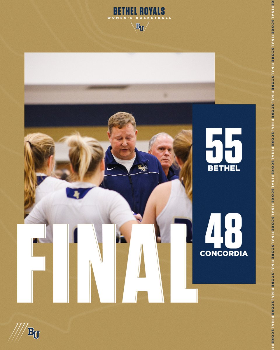 Bethel_WBB's tweet photo. Played a GREAT game today!!! Final score we have 55-48!! Thanks to everyone who came out to support us today!!! #d3basketball #BUroyals #RoyalWin https://t.co/nUrpE1U3ye