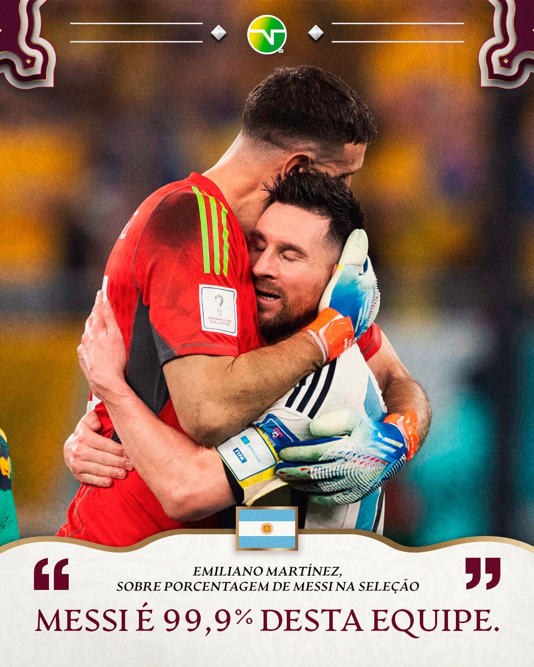 TNT Sports BR on X: O Emiliano Martínez foi eleito melhor goleiro da Copa! Concorda? #TNTSportsNoQatar / X