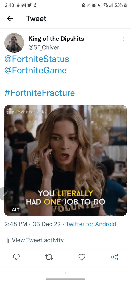 SF_Chiver's tweet photo. @ItsPhantomBoy @FortniteStatus So so bad!  Maybe they forget to pay the power bill.  SMH https://t.co/MQoW4fr1fX