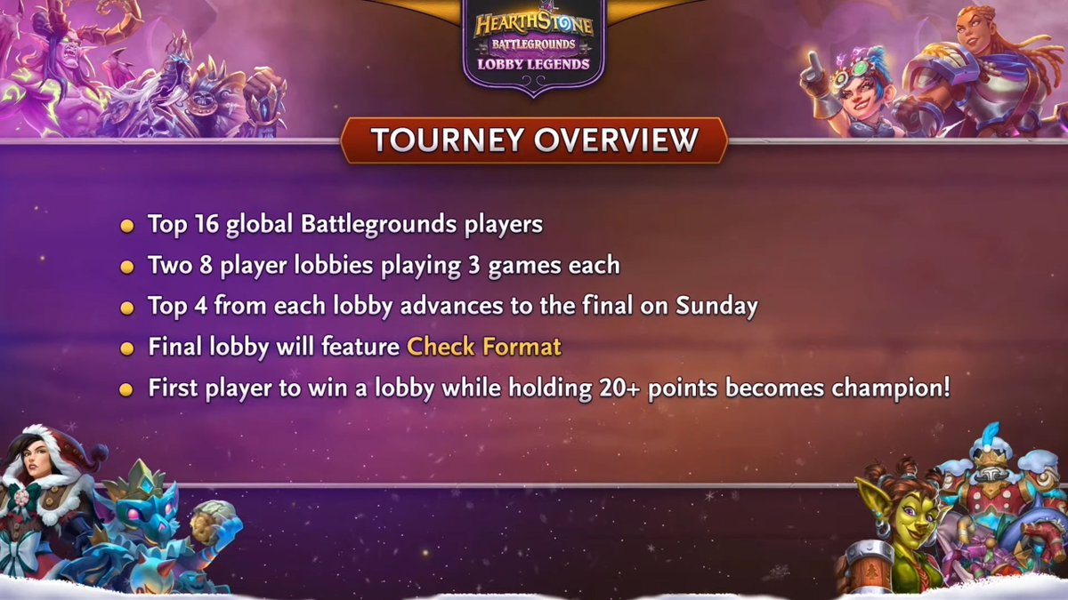 HSesports's tweet photo. A quick reminder of the most important rules of Lobby Legends!

Join us here:
🔴 https://t.co/lhFdVuY8jV
🟣 https://t.co/P41AgIk4NW

For more details check out our viewer's guide: https://t.co/ZfHzGQMTKX

#HSEsports #BGLL https://t.co/qikrwri3vq