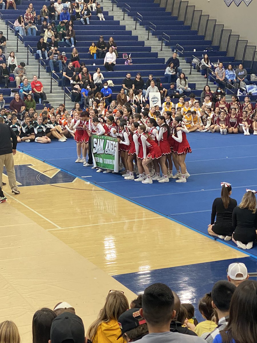 JoeApodaca6's tweet photo. Congratulations to Coach Fisher and the Imperial Tiger Competitive Cheer Team. They are the CIF San Diego Section Division 1 Champions! They will advance to Regional competition in January! Way to get after it, Team! #TigerPride #makeitamasterpiece ππͺ https://t.co/Sj4KoFvA8N
