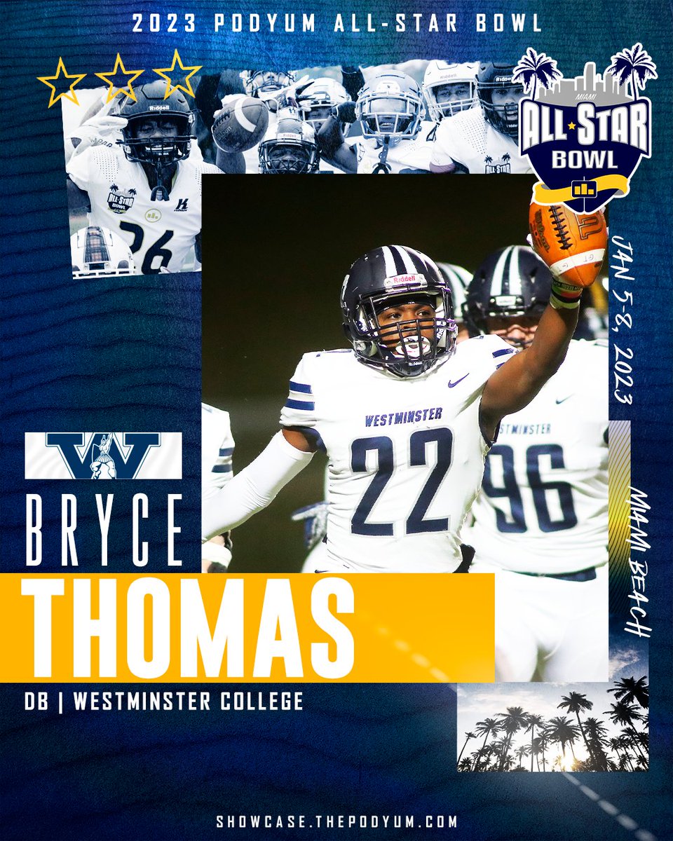PodyumBowl's tweet photo. 🚨 𝗖𝗢𝗡𝗙𝗜𝗥𝗠𝗘𝗗 🚨

Defensive Back @kbrycet2000 from @WCtitansFB has accepted the invitation to compete at the 2023 Podyum All-Star Bowl! See you in Miami!

https://t.co/XTClWkBbll

#EarnYourLevel #CollegeAllStar #FootballShowcase #ProFootball #NFL #CFL #XFL #USFL https://t.co/lJ4o1kptlg