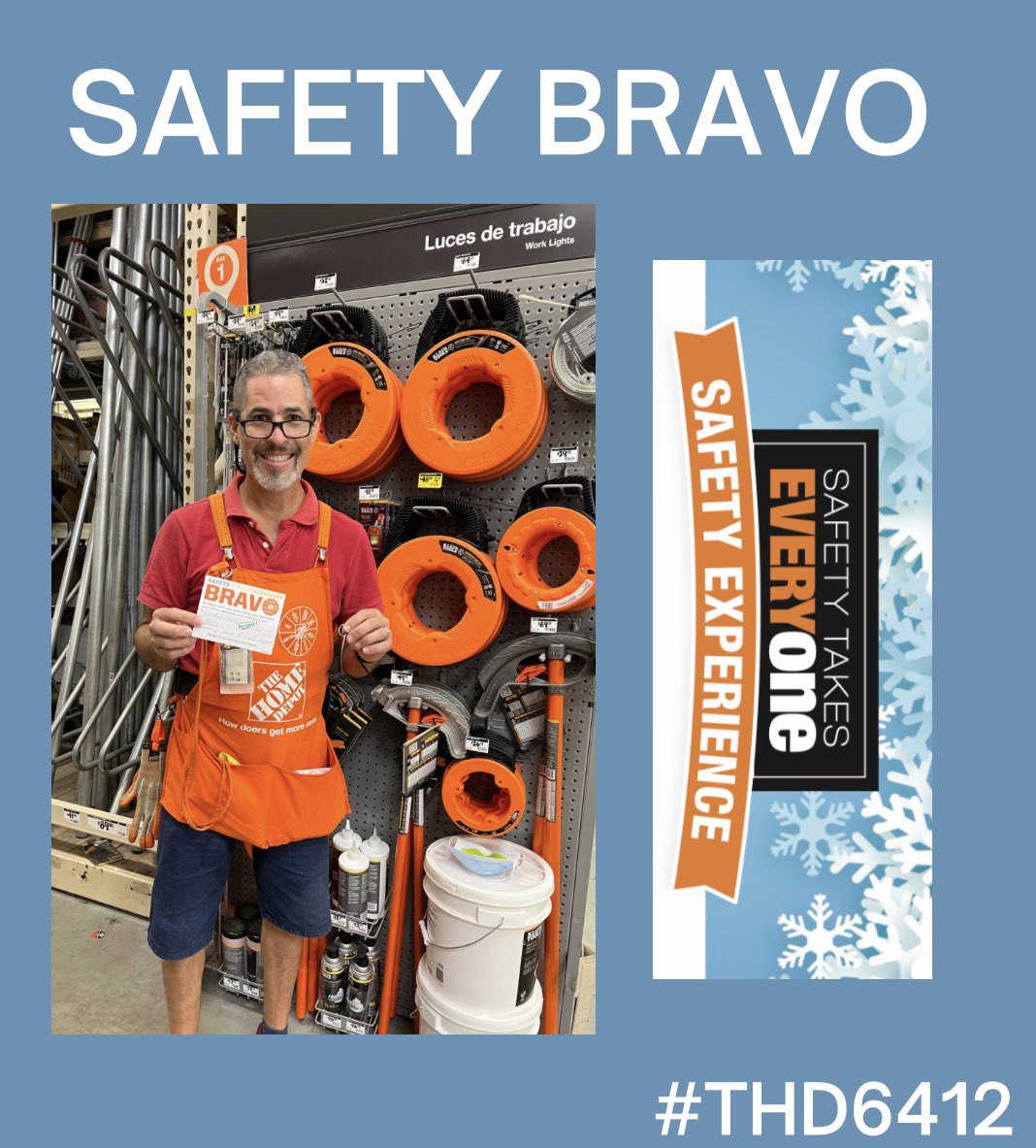 #SAFETYBRAVO 👍🏻

Reconociendo a Luis René (D27)💡
Gracias por promover la seguridad con todos los asociados. El #SafetyExperience es muy importante compartirlo con todos los asociados. 

#TheHomeDepot6412