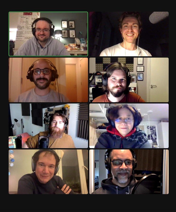 The Amelia Project (@amelia_podcast) on Twitter photo The biggest online ensemble session we’ve done - and it was pretty wild!
This episode will feature <a href="/StellarTim/">Tim Meredith</a> @benrlmeredith <a href="/DavidSDear/">David S. Dear</a> <a href="/hemiyeroham/">Hemi Yeroham</a> & <a href="/Alan_Burgon/">Alan Burgon</a> and it’ll be out next year… 😀🎙️
Good night!
#TheAmeliaProject #Fictionpodcast The biggest online ensemble session we’ve done - and it was pretty wild!
This episode will feature <a href="/StellarTim/">Tim Meredith</a> @benrlmeredith <a href="/DavidSDear/">David S. Dear</a> <a href="/hemiyeroham/">Hemi Yeroham</a> & <a href="/Alan_Burgon/">Alan Burgon</a> and it’ll be out next year… 😀🎙️
Good night!
#TheAmeliaProject #Fictionpodcast