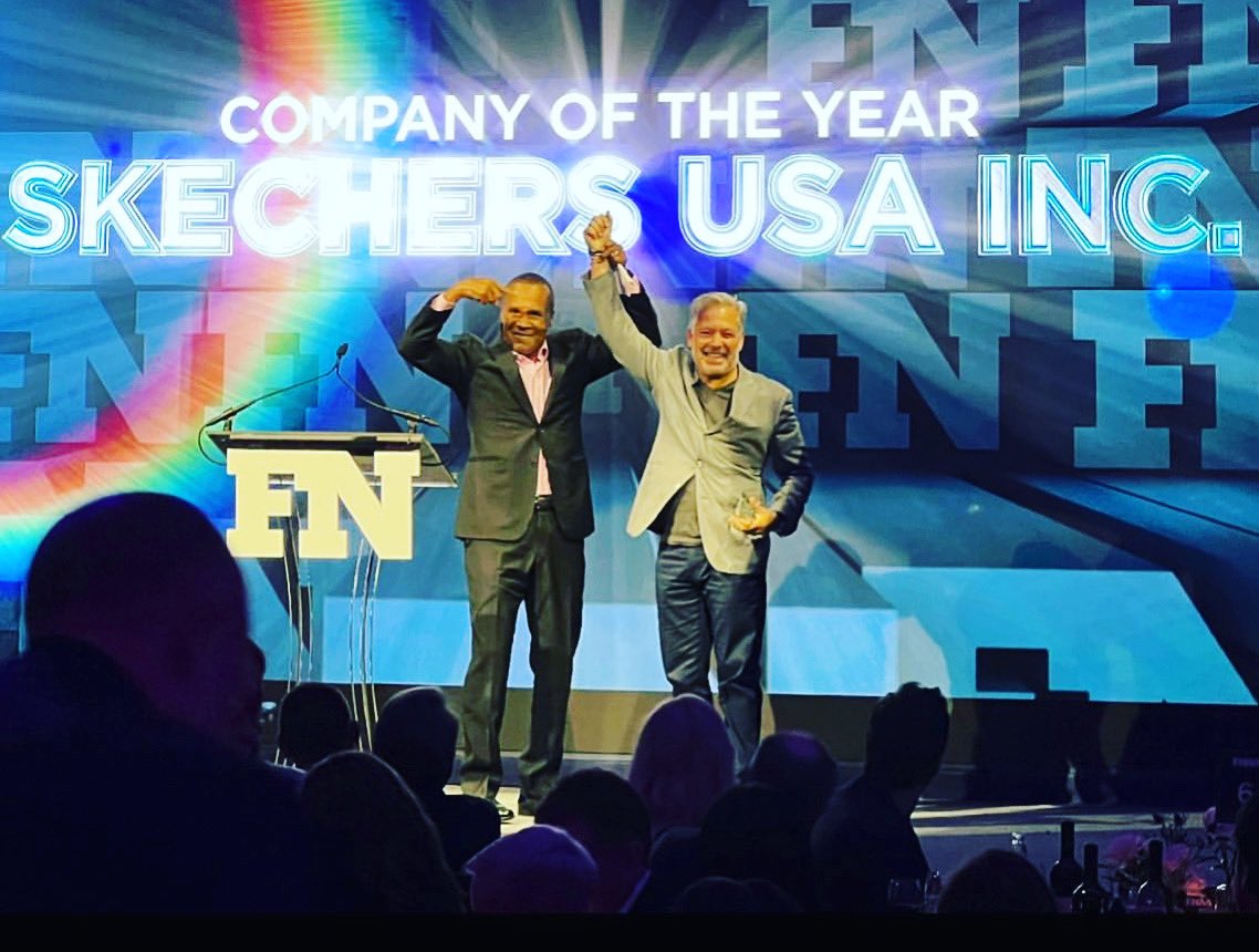 Big congrats to @SKECHERSUSA for receiving the Company of The Year Award at the Footwear News Achievement Awards 🥊