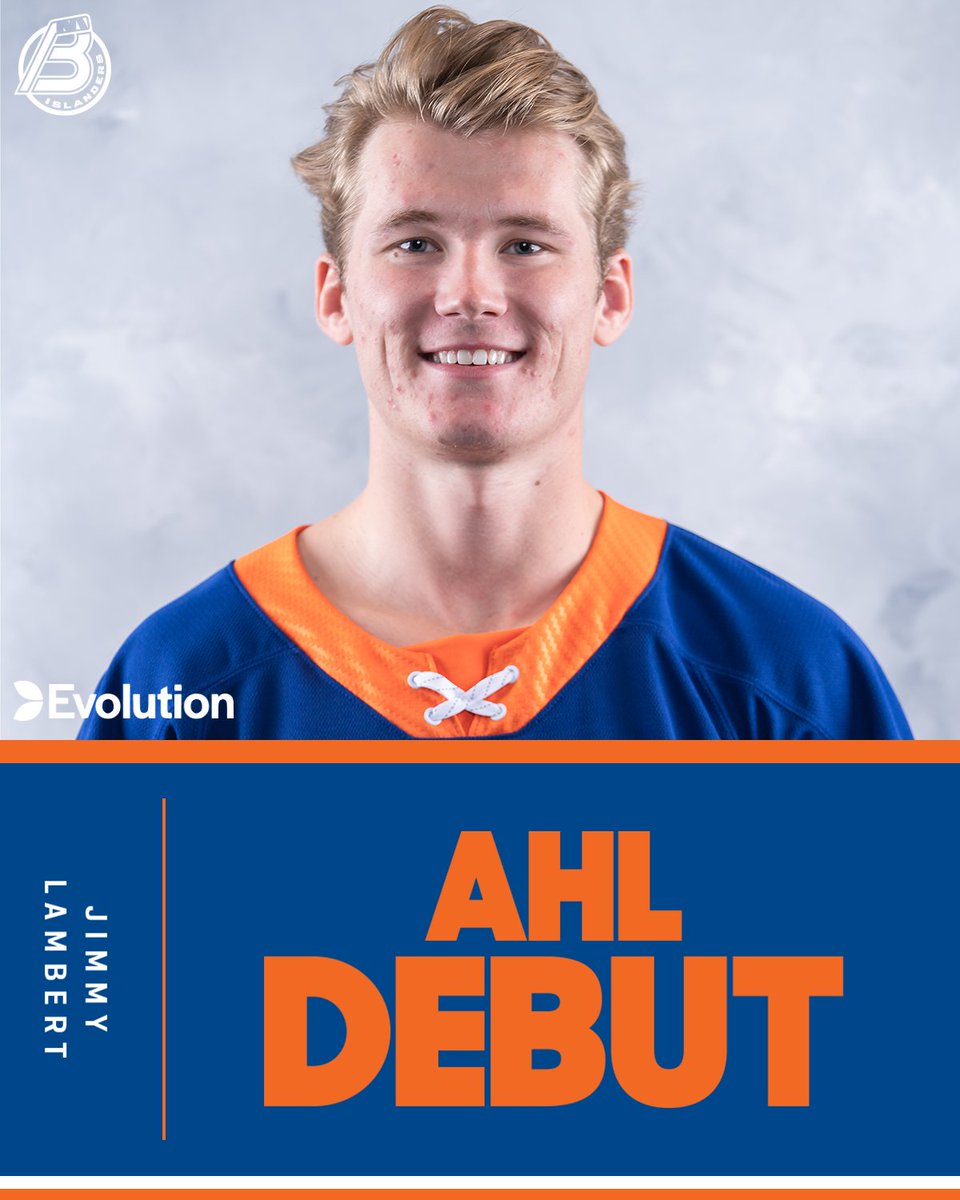 AHLIslanders's tweet photo. Congrats to Jimmy Lambert, who makes his AHL debut tonight! https://t.co/YTlJnI5RMT