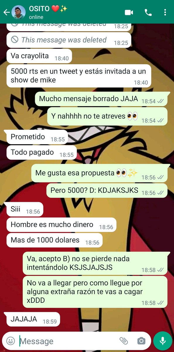 ¿Quién quiere ayudar a esta pobre chica a cumplir su sueño? 🥲❤️

5000 RTS y <a href="/OsitoYtber/">OSITO🌴</a> se queda pobre digo----  Me invita a un show de <a href="/MikecrackYT/">Mikecrack ໒(ᵔᴥᵔ)७</a> 😳✨

Difícil? Sí... Imposible? Jamás.