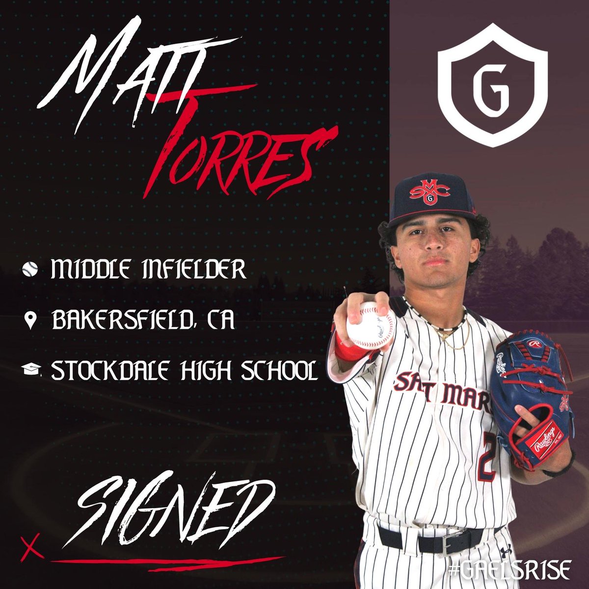 Matt Torres joins the Gaels from Stockdale High School in Bakersfield, CA. 

Welcome to Moraga, Matt!

#GaelsRise | #MoragaMade