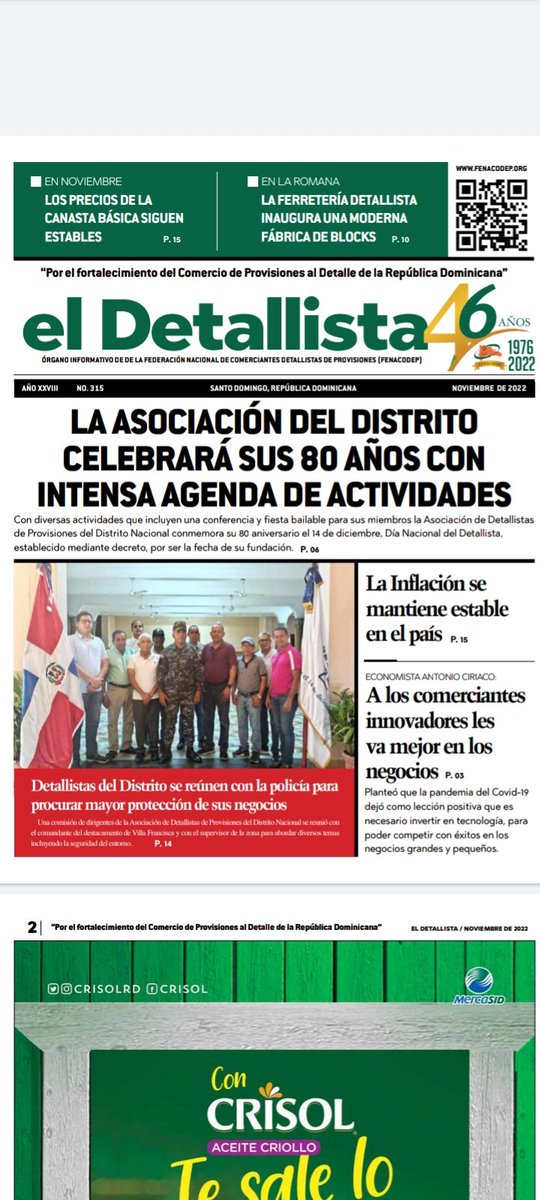 DonardTron87's tweet photo. Gracias #Fenacodep por la edición especial de su periódico, dedicado a nuestra Asociación del Distrito Nacional y su 80 aniversario. #Comercio #Detallistas #Provisiones #Mipymes https://t.co/N1ue5Q4UDP