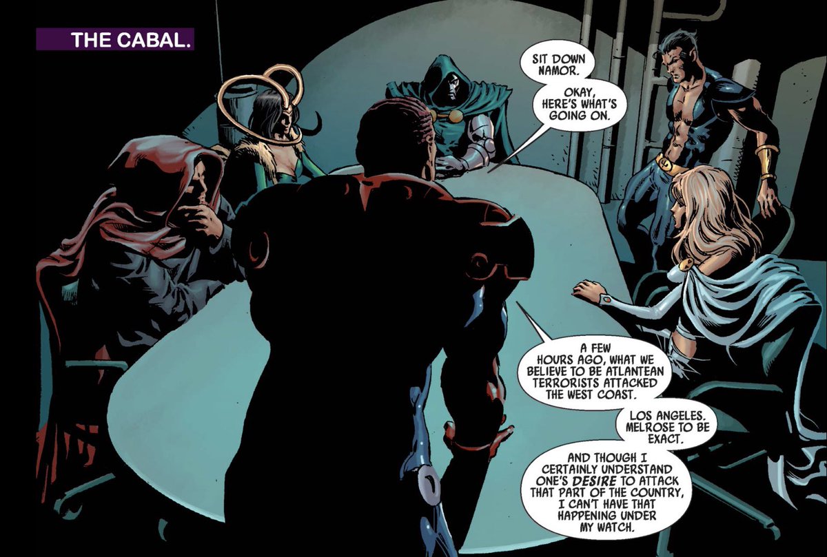 I love how Norman Osborn has his own version of the Illuminati called The  Cabal Dark Avengers #6, image size:1200x809