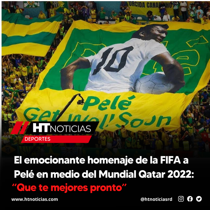 htnoticiasdo's tweet photo. ⚾️| #HTdeportes | El emocionante homenaje de la FIFA a Pelé en medio del Mundial Qatar 2022: “Que te mejores pronto”.
Más información ▶️ https://t.co/4PIImTHMed
#htnoticias #bahíadeDoha #cáncerdecolon #Deportes #FIFA #Homenaje #MundialQatar2022 #Pelé #RealMadrid https://t.co/IAxJCCPdVZ