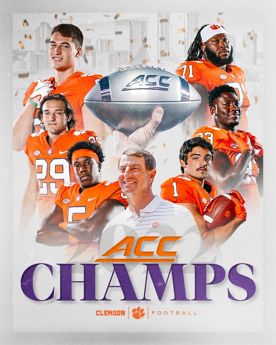 ClemsonFB's tweet image. ATLANTIC COAST CONFERENCE CHAMPIONS 🏆