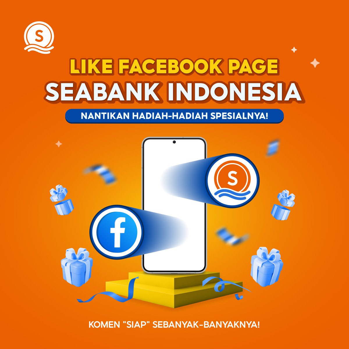 SeaBankID's tweet photo. Mau dapetin HADIAH-HADIAH SPESIAL dari mimin? LIKE FACEBOOK SEABANK https://t.co/lovbnPkLyW dan REPLY "SIAP" buat dapetin kesempatan menangin hadiah-hadiahnya😄 #SeaBankID #LebihUntungdiSeaBank https://t.co/wWvfKPAS5n