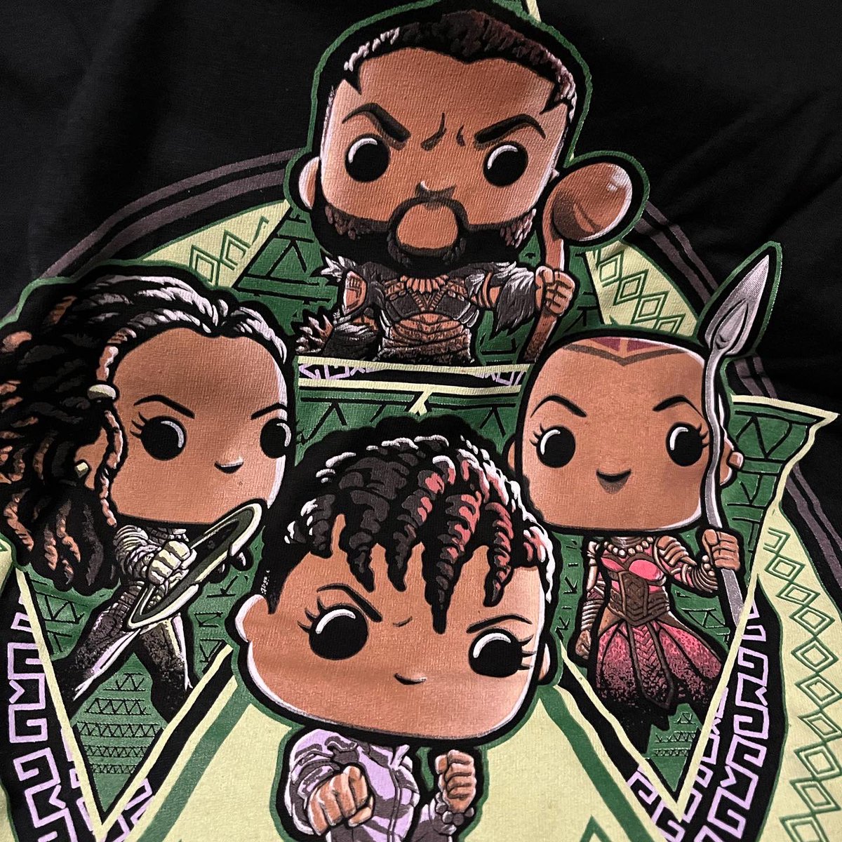 MagnusBrav's tweet photo. I got my first ever #Marvel #CollectorCorps box today! It’s from #BlackPantherWakandaForever. I really love it! The Funkos and the shirt are phenomenal! #Shuri #BlackPanther #LetitiaWright #Ayo #florencekasumba #Okoye #danaigurira #mbaku #winstonduke https://t.co/b77l5YL5Il