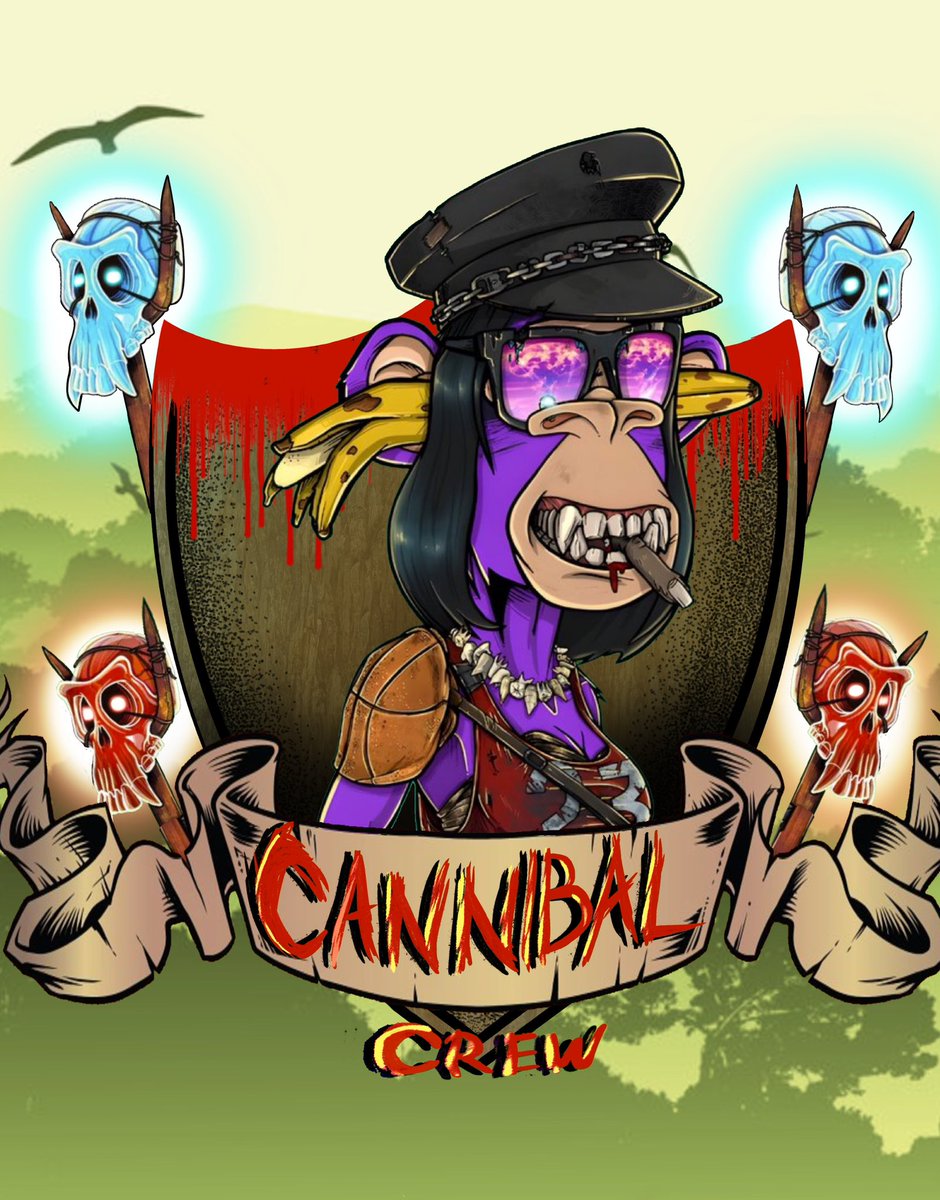 theCannibalCrew's tweet photo. We are on the hunt for Cannibal Queens! Hit us up to join our group. Thank you @loera_rafa for the custom #CannibalCrew Queens! S/O to the @AAPEQueens below @DJWienerNFT @JMills8125  @AaronCapps19 @Goodguy818 

#AAPEArmy #AAPES https://t.co/RbkWNZaypZ