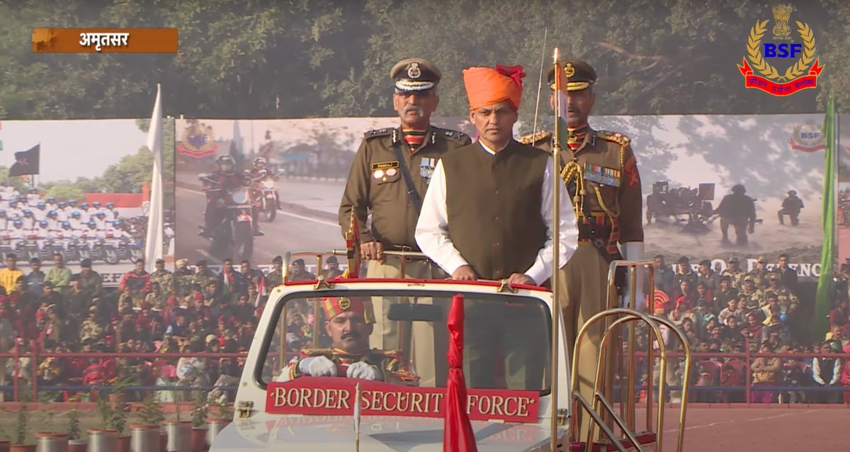 <a href="/PMOIndia/">PMO India</a> <a href="/HMOIndia/">गृहमंत्री कार्यालय, HMO India</a> <a href="/PIBHomeAffairs/">PIB - Ministry of Home Affairs</a> <a href="/DDNational/">Doordarshan National दूरदर्शन नेशनल</a> <a href="/CISFHQrs/">CISF</a> <a href="/crpfindia/">🇮🇳CRPF🇮🇳</a> <a href="/ITBP_official/">ITBP</a> <a href="/SSB_INDIA/">Sashastra Seema Bal</a> <a href="/official_dgar/">The Assam Rifles</a> <a href="/nsgblackcats/">National Security Guard</a> Glimpses of 58th BSF Raising Day Parade

Hon'ble MoS Sh <a href="/nityanandraibjp/">Nityanand Rai</a> takes salute and inspects the BSF Raising Day Parade

#JaiHind 
#BSF #BSFAt58 
#BSFRaisingDay2022 
#BSFRaisingDayParade2022