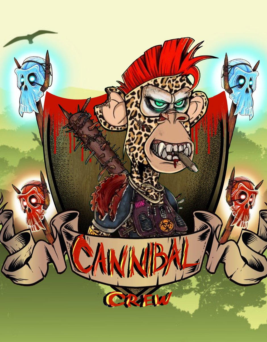 We are on the hunt for Cannibal Queens! Hit us up to join our group. Thank you @loera_rafa for the custom #CannibalCrew Queens! S/O to the <a href="/AAPEQueens/">Apocalyptic Queen Apes 👑🦍</a> below <a href="/DJWienerNFT/">DJ Wiener</a> <a href="/JMills8125/">Husky</a>  <a href="/AaronCapps19/">Z-aaron24.eth</a> <a href="/Goodguy818/">Goodguy818 ⭕️</a> 

#AAPEArmy #AAPES