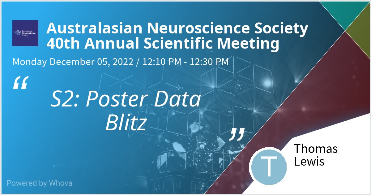 Tom Lewis (@tomlewis2310) on Twitter photo Looking forward to my data blitz on how demyelination alters dendritic spines and inhibitory interneurons in the mouse cortex at #ANS2022 🧠. Drop by poster #70 for more information 🔬 <a href="/AusNeuroSoc/">Australasian Neuroscience Society (ANS)</a> <a href="/LabGlial/">Young Glial Research Team</a> <a href="/ResearchMenzies/">Menzies Institute for Medical Research</a> #neuroscience Looking forward to my data blitz on how demyelination alters dendritic spines and inhibitory interneurons in the mouse cortex at #ANS2022 🧠. Drop by poster #70 for more information 🔬 <a href="/AusNeuroSoc/">Australasian Neuroscience Society (ANS)</a> <a href="/LabGlial/">Young Glial Research Team</a> <a href="/ResearchMenzies/">Menzies Institute for Medical Research</a> #neuroscience