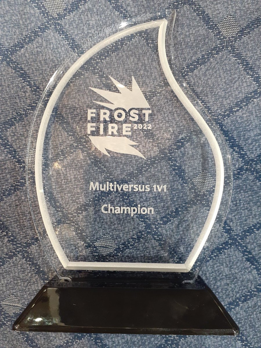 KEY1DR_'s tweet photo. I'm the MultiVersus FrostFire 2022 MVS 1v1 Champion only using Wonder Woman. Got it through beating my Worst Match Ups (Finn and Arya) and Bracket Demons (@notnocash, @ghopoMVS) Also had the craziest last stock comeback. GGs only!

I got my First Trophy :D

#MultiVersus https://t.co/8AmJnxyMKU