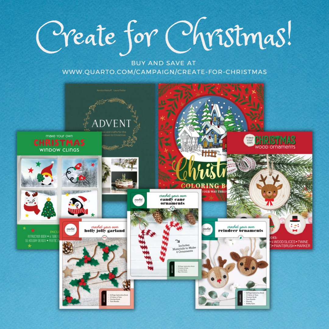 This #holiday season, decorate your home, office, classroom, and more with #crafts you created yourself! 

Plus, save 40% at quarto.com on select books and kits this week only with coupon code CREATE4XMAS. 

quarto.com/campaign/creat…