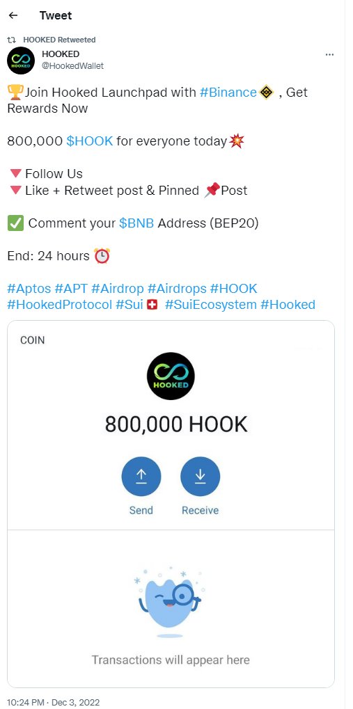 nguyennhat2407's tweet photo. @HookedWallet 0x50c768f1a2e05100f0e8cc9a61fa8b1b76d0984c https://t.co/sLapCiv2gJ