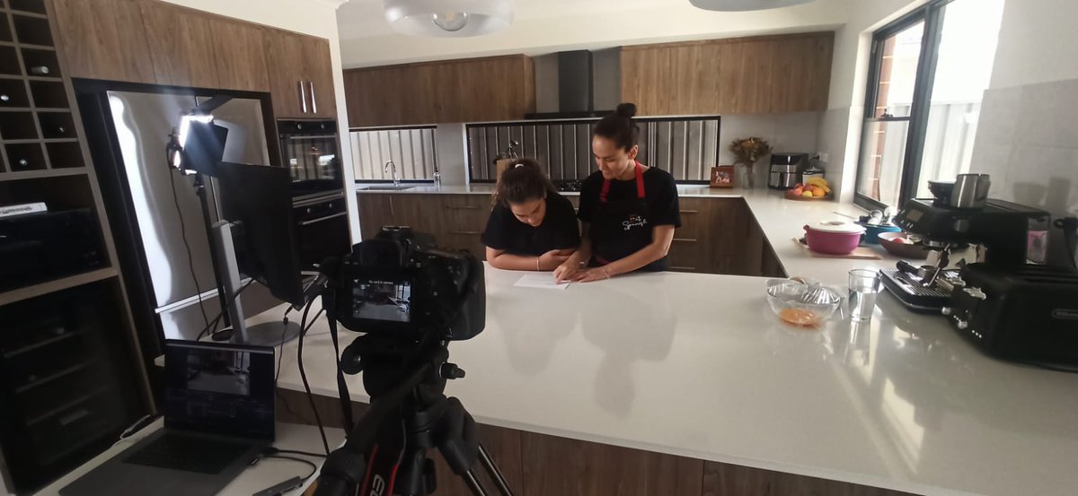 Behind the scenes... setting everything up for our incoming streaming session to cook with the Alce Kids :) <a href="/eat_spanish/">Eat Spanish</a>