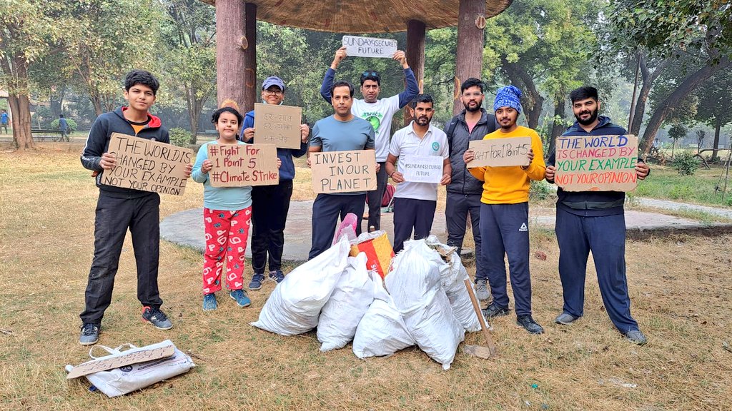 You May Clean Your Surroundings Carefully, So That You May End Up Cleaning Yourself. @_WeRiseTogether team cleaned a park nearby & collected 40 kgs of #Plastic waste. We also planted #trees🌳 for a green & clean park. @narendramodi @MoJSDoWRRDGR @byadavbjp @SDGaction @UNHABITAT