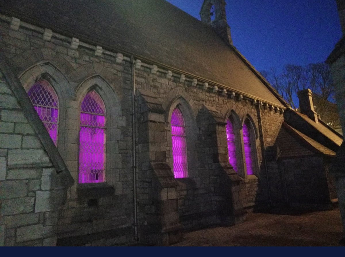 Marking 2022 International Day for Persons with Disabilities this weekend with purple lighting in our St Laurence’s Church on our Grangegorman campus ⁦<a href="/WeAreTUDublin/">TU Dublin / OT Baile Átha Cliath</a>⁩ #inclusion #EDI