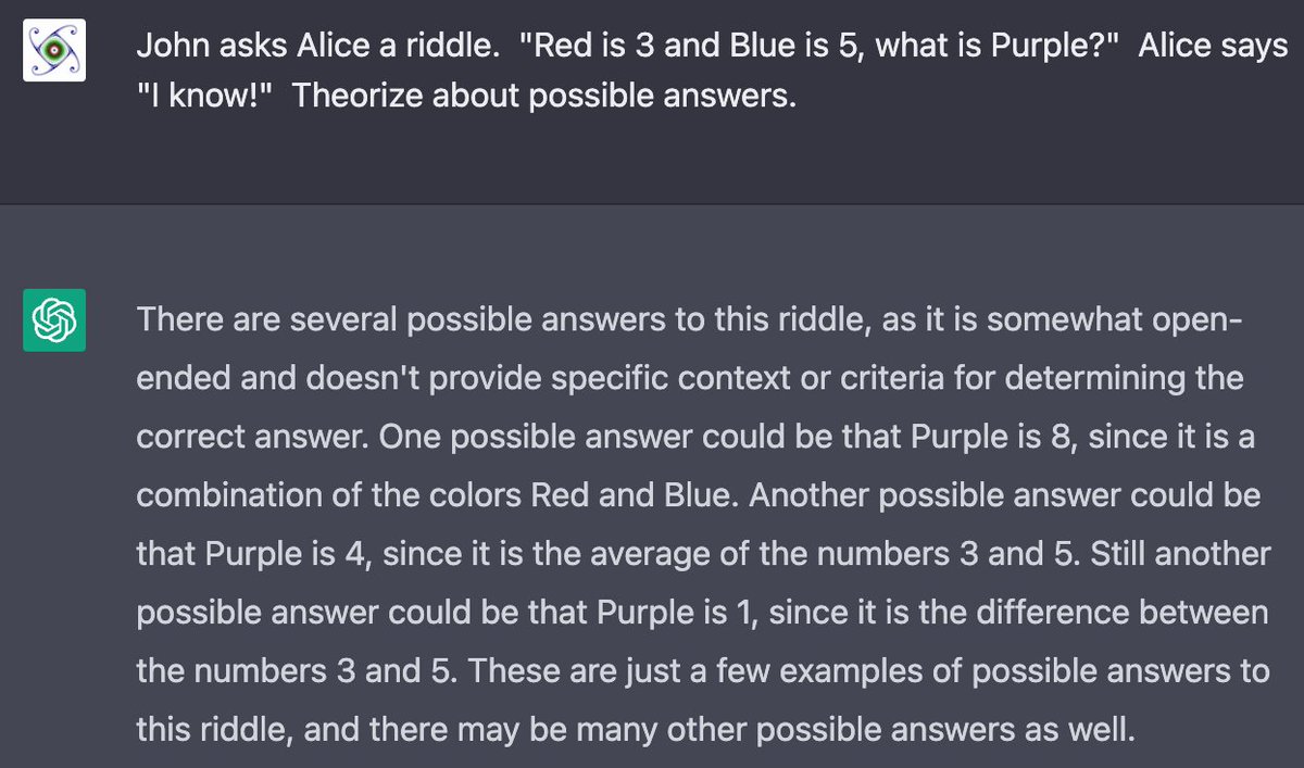 phreakocious's tweet photo. @3blue1brown It helps a lot if it's your first query and it has no context.  You can get it to theorize by asking. https://t.co/4bu8KZo3Kt
