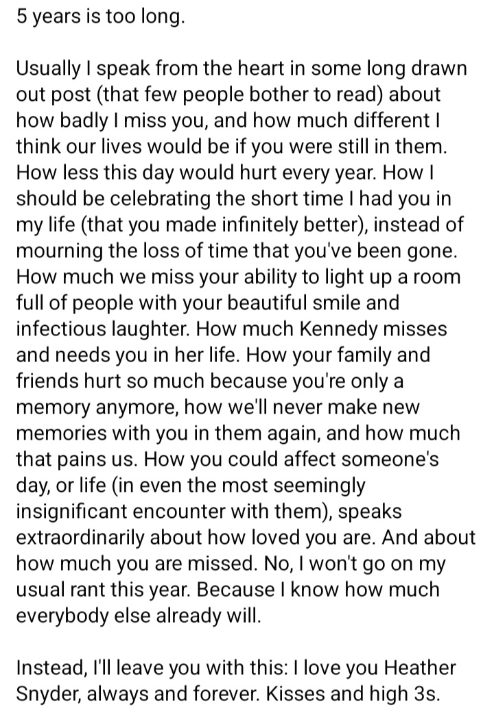 chaconkie's tweet photo. #RIPHeather #GoneButNotForgotten https://t.co/zsw87m7zl5