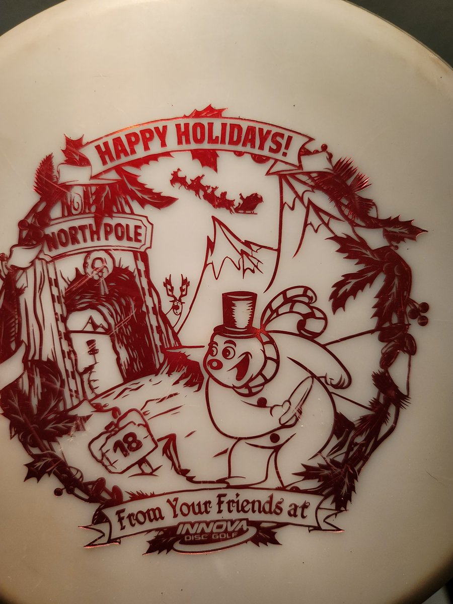 PalmettoZia's tweet photo. I love my putters. I exclusively use a Bullfrog XT.
This one is strictly decoration though, and only comes out during the holidays. 
#DiscGolf #RareDiscs 
 @InnovaDiscs @InnovaProShop https://t.co/VnmG70emUf