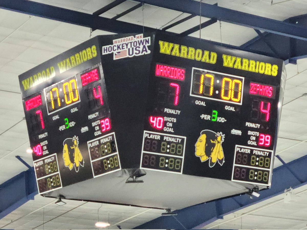Warroad Warrior victory! Great home opener over the Zephyrs 7-4! Hard fought and well-earned! Let's keep it going Warriors!