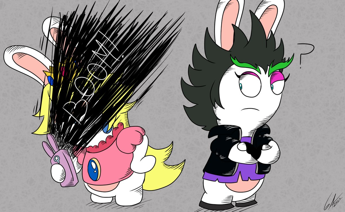 MrGametv1994's tweet photo. Comic - On her DNA (1/2)
Edge is Badass...But she´s still a Rabbid XD
#toon #cartoon #cartoonist #draw #drawing #digitalarrt #comic #rabbids #MarioRabbids #MarioRabbidsSparksofHope #nintendo #ubisoft #funny #edge #rabbidpeach https://t.co/uURdwjSgAs