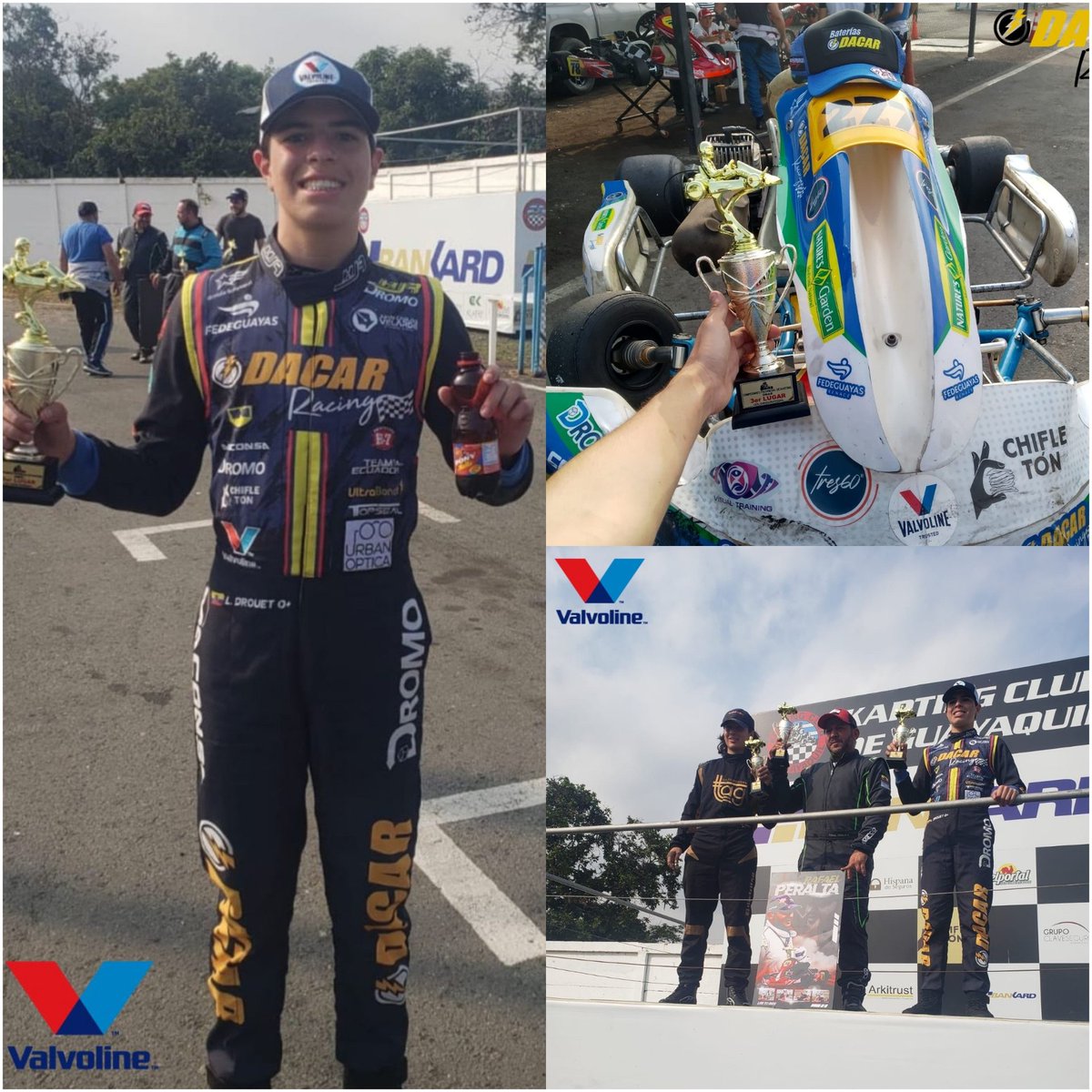 miguelvallejom's tweet photo. 🏁🇪🇨
El destacado piloto Guayaquileño @leonidas_drouet del Team @bateriasdacar se ubicó en el tercer lugar de la categoría profesional del Campeonato Provincial de Karting Guayas 2022 en el @KartingClubGYE , Drouet ahora se prepara para la final del 10 de diciembre. https://t.co/2BPJbaTobt
