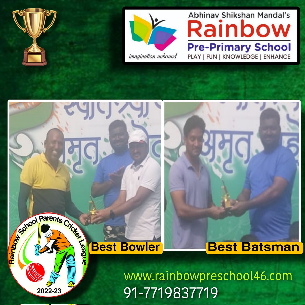 rainbow_pune's tweet photo. #RainbowSchoolParentsCricketLeague #RSPCL 
To enhance the importance of play, teamwork and team spirit among our students we school &amp; parents jointly organised Rainbow School Parents Cricket League. https://t.co/b0a7a1W6u9