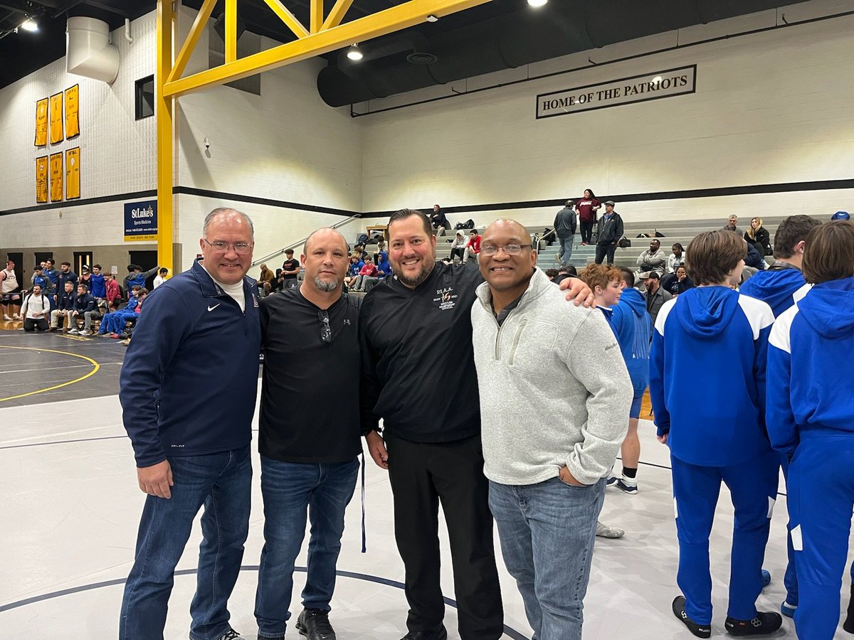 RossNunamaker's tweet image. A @NazWrestling reunion at the Battle of Bethlehem Duals. Mark was officiating, Keith, Mike and I were coaching the @PVBearsWrest team.