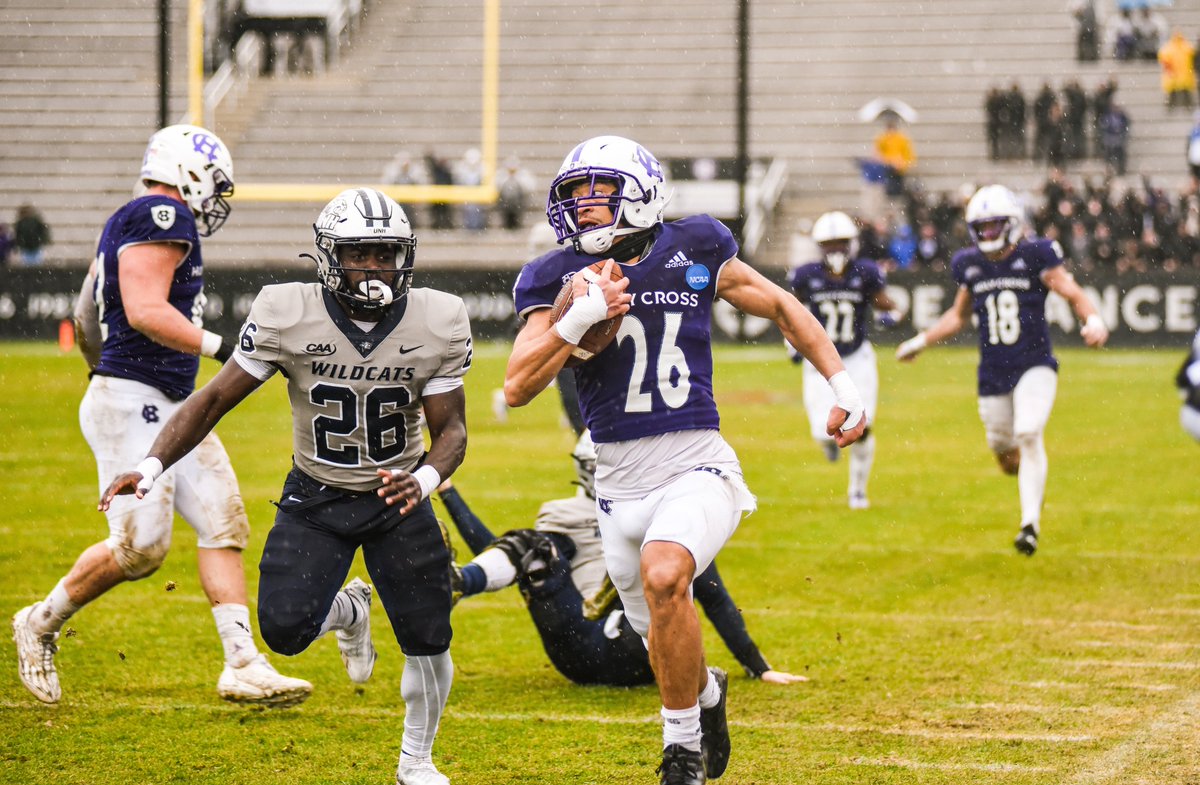 HCrossFB's tweet photo. On a rainy Saturday, the Crusaders continued to make history, advancing to the NCAA quarterfinals with a home victory over UNH: https://t.co/BTcA3l4OEb

#GoCrossGo https://t.co/bXFwRY0rHB