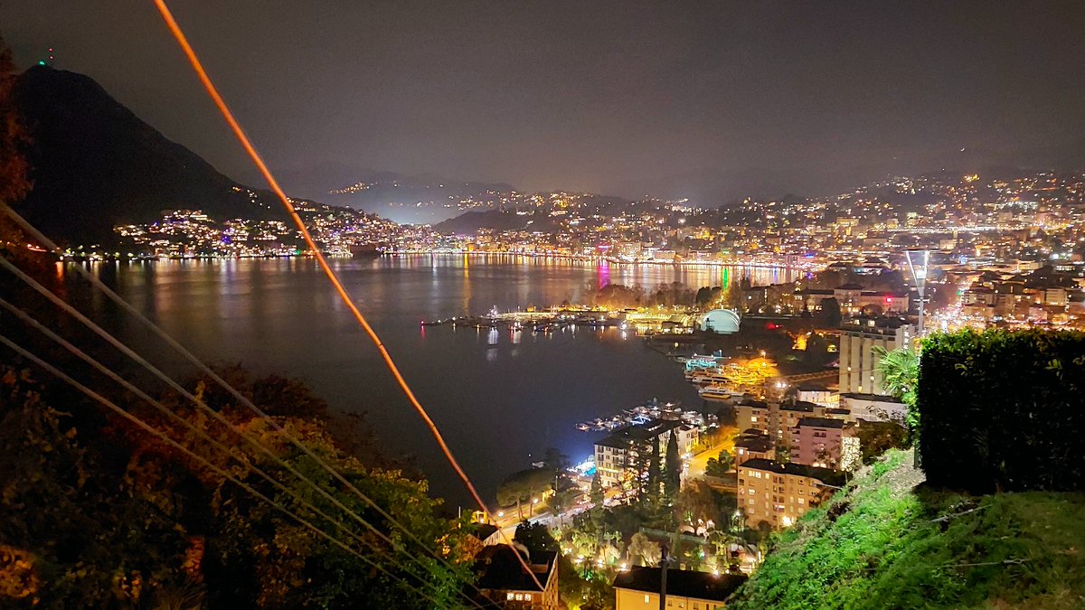 standseilbahnen's tweet photo. Lugano by night - December 1st, 2022 - a great evening - photo taken from the #funicular #station #Suvigliana #Montebre funicular - Aussicht von Suvigliana auf Lugano #lugano #ticino #tessin #schweiz #suisse #svizzera #switzerland photo @standseilbahnen https://t.co/9csuNky3sd
