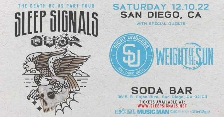 <a href="/SightUnscene/">Sight Unscene</a> 2022!! <a href="/SodaBarSD/">SODA BAR</a>  with <a href="/sleepsignals/">Sleep Signals</a> <a href="/quor/">くあ</a> tickets while they last!!