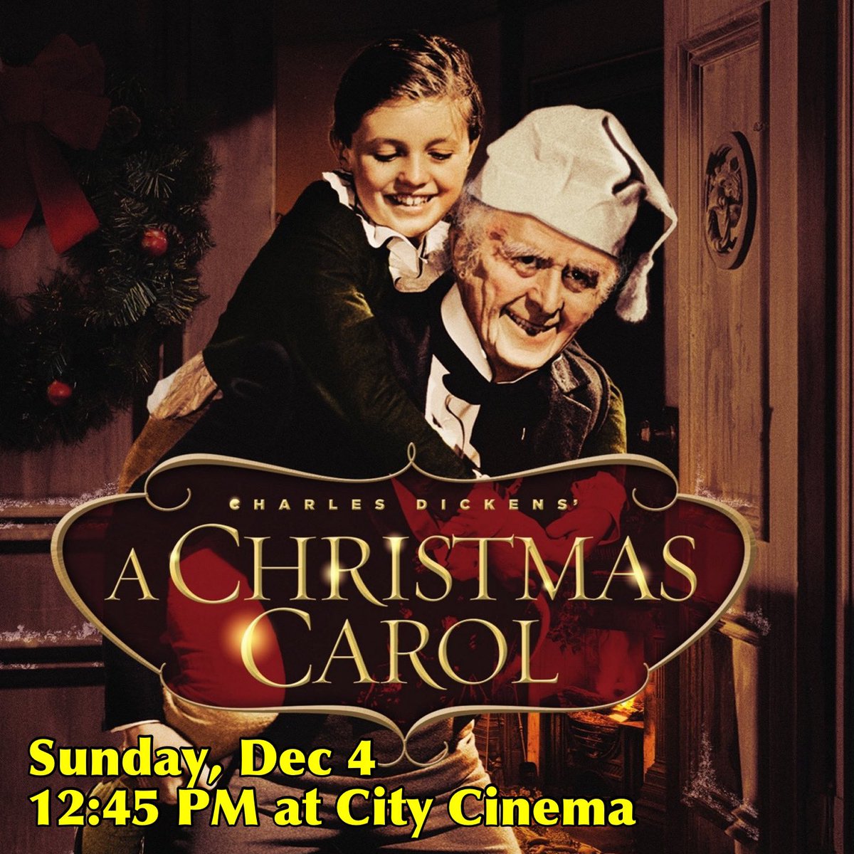 A Christmas Carol, the 1938 MGM version, will be shown at City Cinema this Sunday at 12:45

Tickets at $5
Get yours online (bit.ly/3g7F1wv) or at the door. 

Presented in collaboration with Discover #Charlottetown 

<a href="/CharlottetownPE/">Discover Charlottetown</a> <a href="/Downtown_Chtown/">Downtown Ch'town,PEI</a> #pei