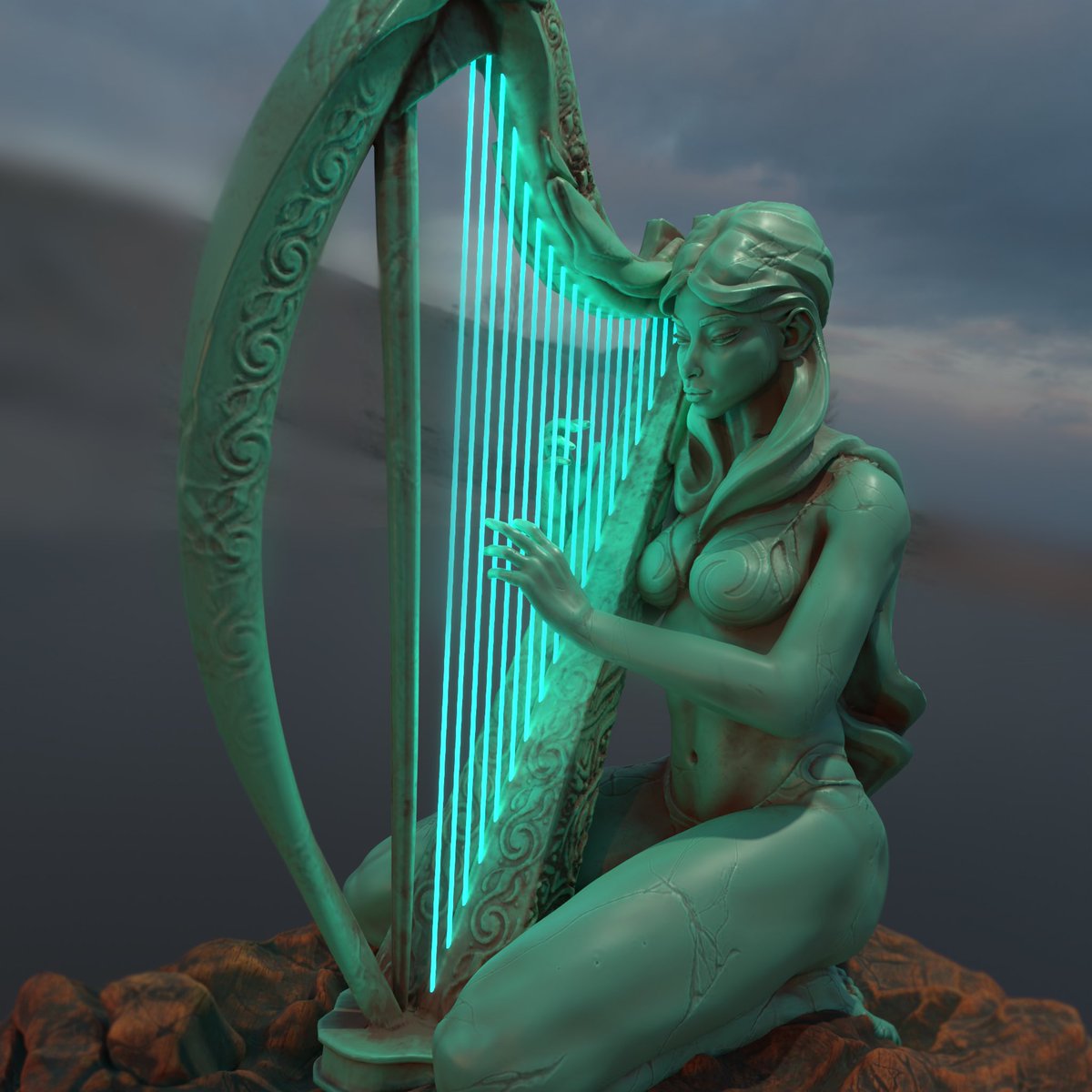brianlife's tweet photo. โHarp Songโ 3D NFT files for various metaverse platforms. Available on @metamundo_co here https://t.co/WamHbTOUGM #creatorsofthemetaverse https://t.co/YWv1xX8CzQ