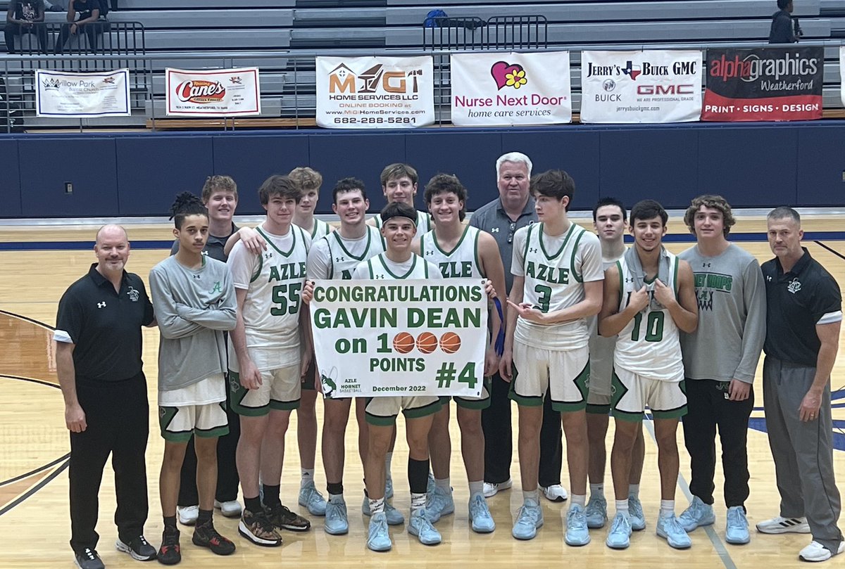 Hornet Hoops (@azle_hoops) on Twitter photo Congrats to <a href="/GavinDean2023/">Gavin Dean</a> on joining the 1000 career point club today! Top 5 scorer in Azle Hoops history! <a href="/Gosset41/">Brian Gosset</a> <a href="/azleathletics/">azleathletics</a> <a href="/azleisd/">Azle ISD</a> <a href="/hoopinsider/">Hoopinsider</a> Congrats to <a href="/GavinDean2023/">Gavin Dean</a> on joining the 1000 career point club today! Top 5 scorer in Azle Hoops history! <a href="/Gosset41/">Brian Gosset</a> <a href="/azleathletics/">azleathletics</a> <a href="/azleisd/">Azle ISD</a> <a href="/hoopinsider/">Hoopinsider</a>