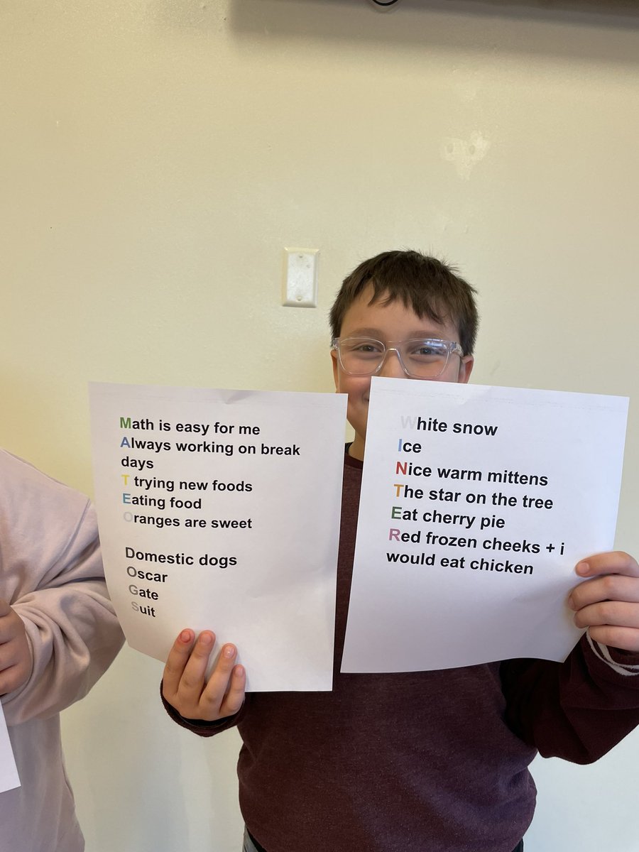 patsyacorn's tweet photo. Poetry Club wrote acrostic poems. @HowardGI https://t.co/wxvHwrxPwX