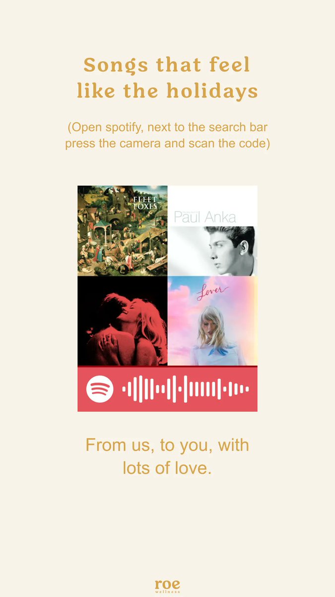RoeWellness's tweet photo. Holiday playlist from us, just for you. https://t.co/WqxY8ezCqW