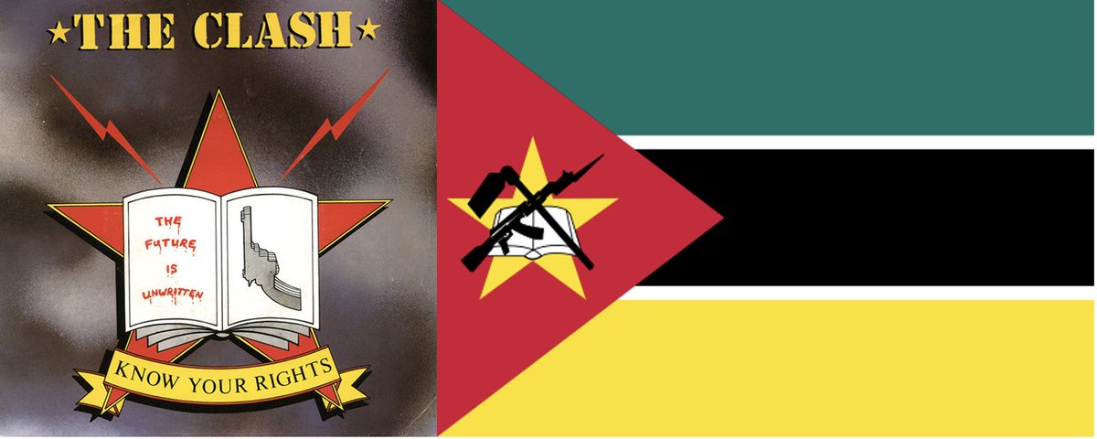 GeoSocialWM's tweet photo. @jennifernvictor Taking this to a slightly different direction, Mozambique is likely the only country that has based part of its flag design on a single by @TheClash! https://t.co/CKnQxo1HM5