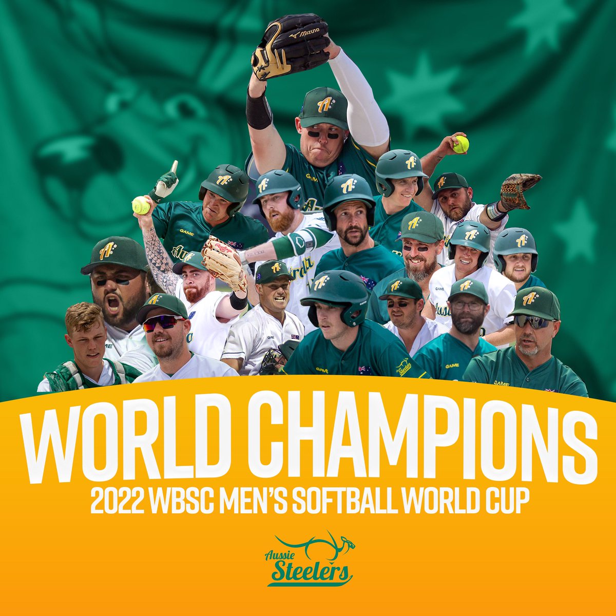 We did it!!!

2022 <a href="/WBSC/">WBSC ⚾🥎</a> WORLD CHAMPIONS

5-2 winners over Canada to secure the gold, our second world championship title ever. 

Huge team effort by the Steelers, we are so proud of all the players and officials 

Congratulations 

#steelers #worldchampions