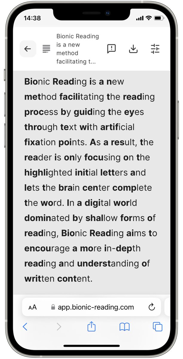 0810kayo's tweet photo. Bionic Reading、英語が見やすすぎる。国際学会の英語発表原稿にBionic Readingを適用させて使った。これのおかげで目を少し離しても、話している箇所を見失う事は無くなった。
https://t.co/aln1Btt67l https://t.co/aAFSoy4sC6