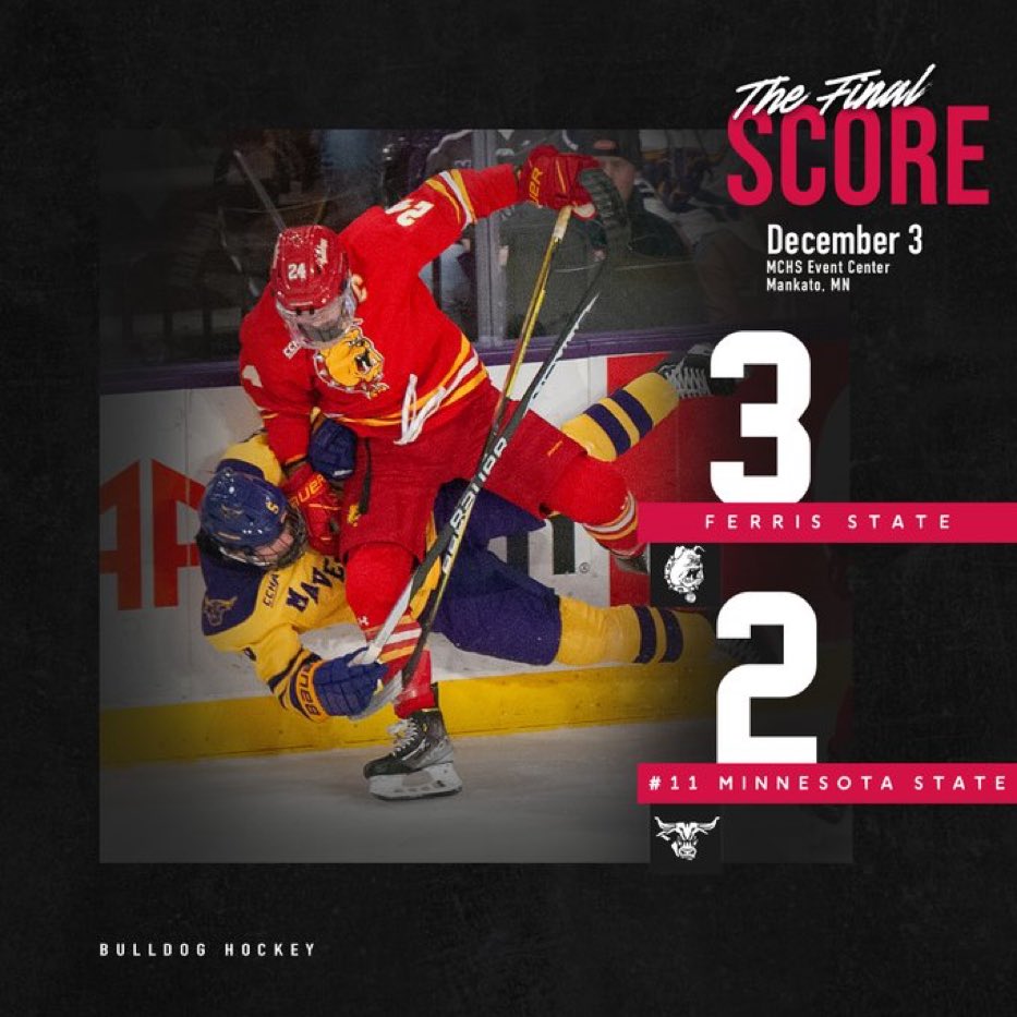👀 🚨 UPSET ALERT🚨 👀 
Ferris State sweeps Minnesota State
🧹 🧹 🧹 

📸: <a href="/FerrisHockey/">Ferris State Hockey</a> | <a href="/CCHAHockey/">CCHA</a>